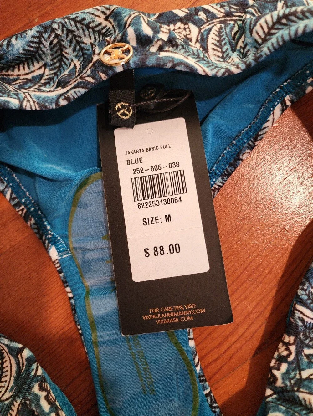 NEW! VIX PAULA HERMANNY SZ M Blue Tropical Elephant Print Bikini Bottoms